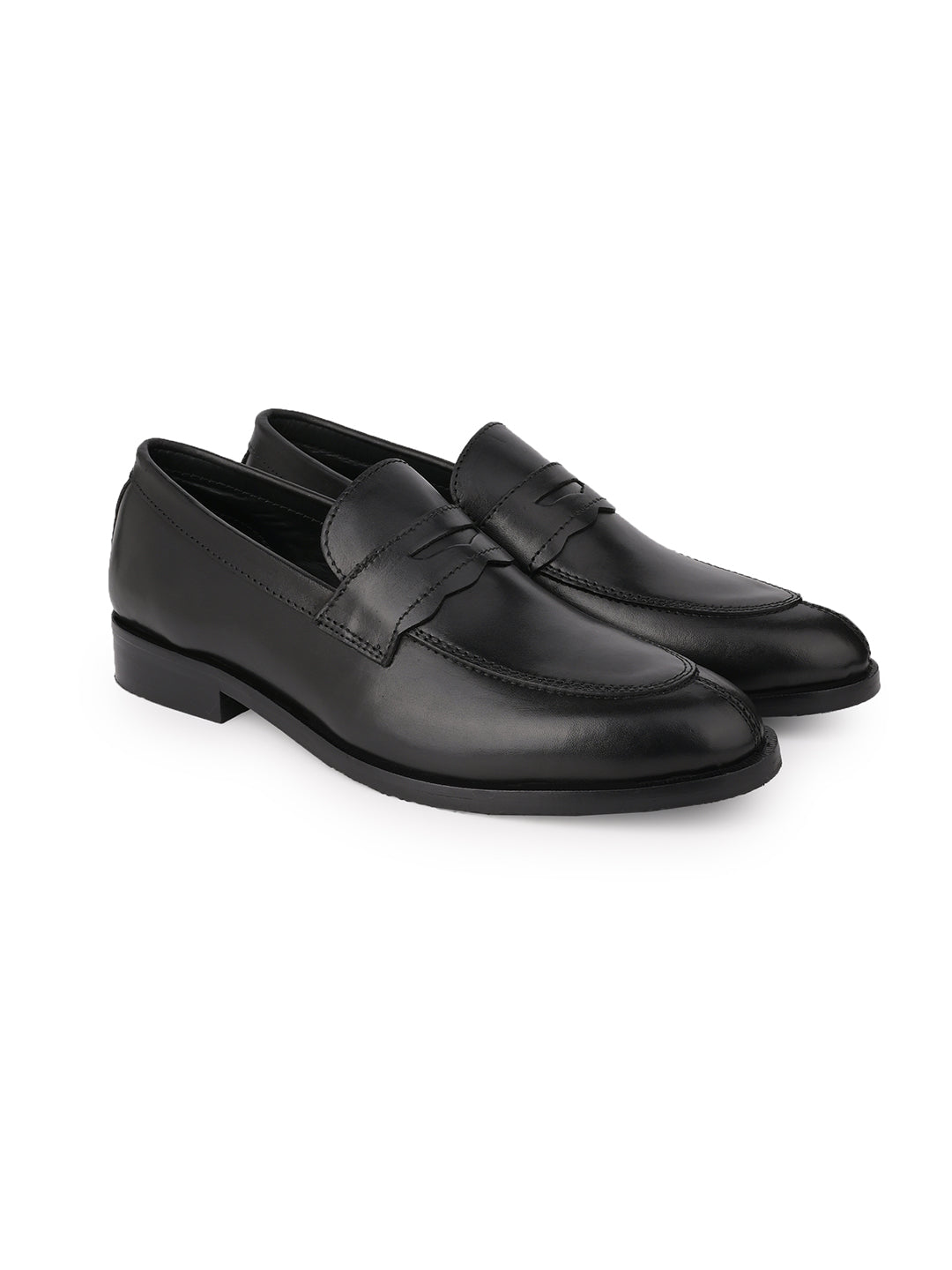 Men Black Solid Formal Loafers