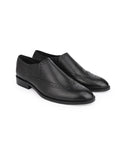 Men Black Solid Brogue Formal Loafers