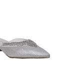 Women Silver Embellished Mules
