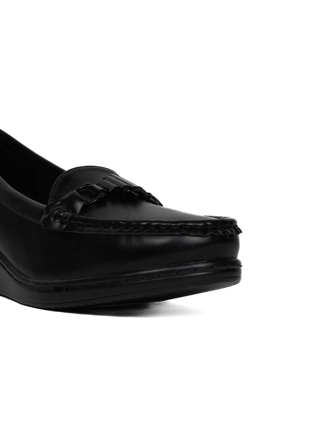 Women, Women Footwear, Black Loafers