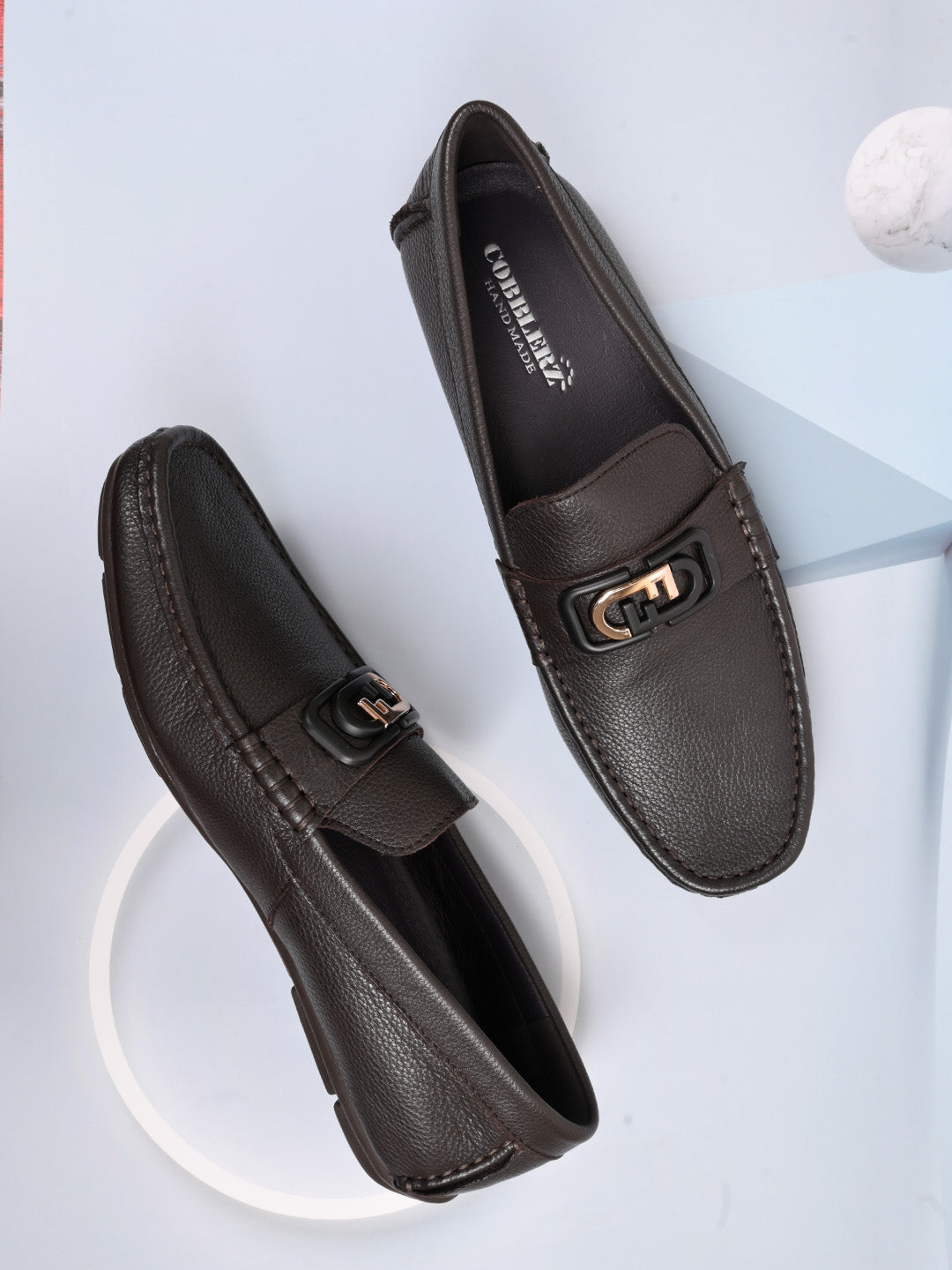 Men Coffee Textured Driving Shoes – ShoeTree