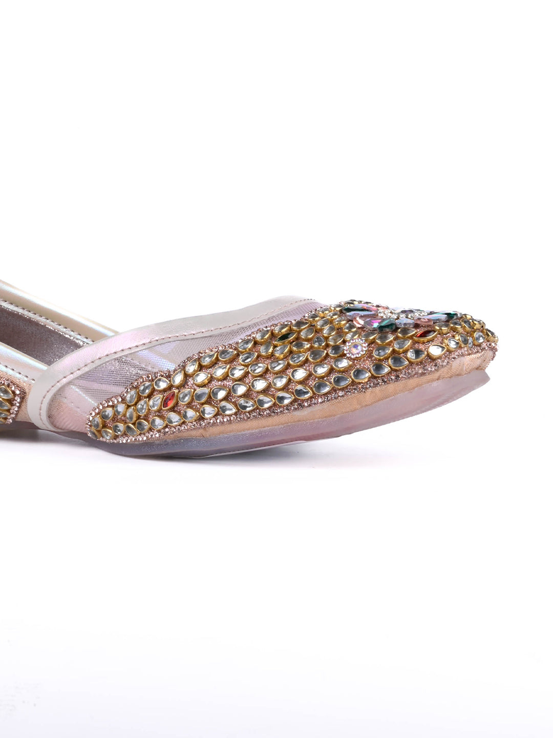 Women, Women Footwear, Rose Gold Mojaris