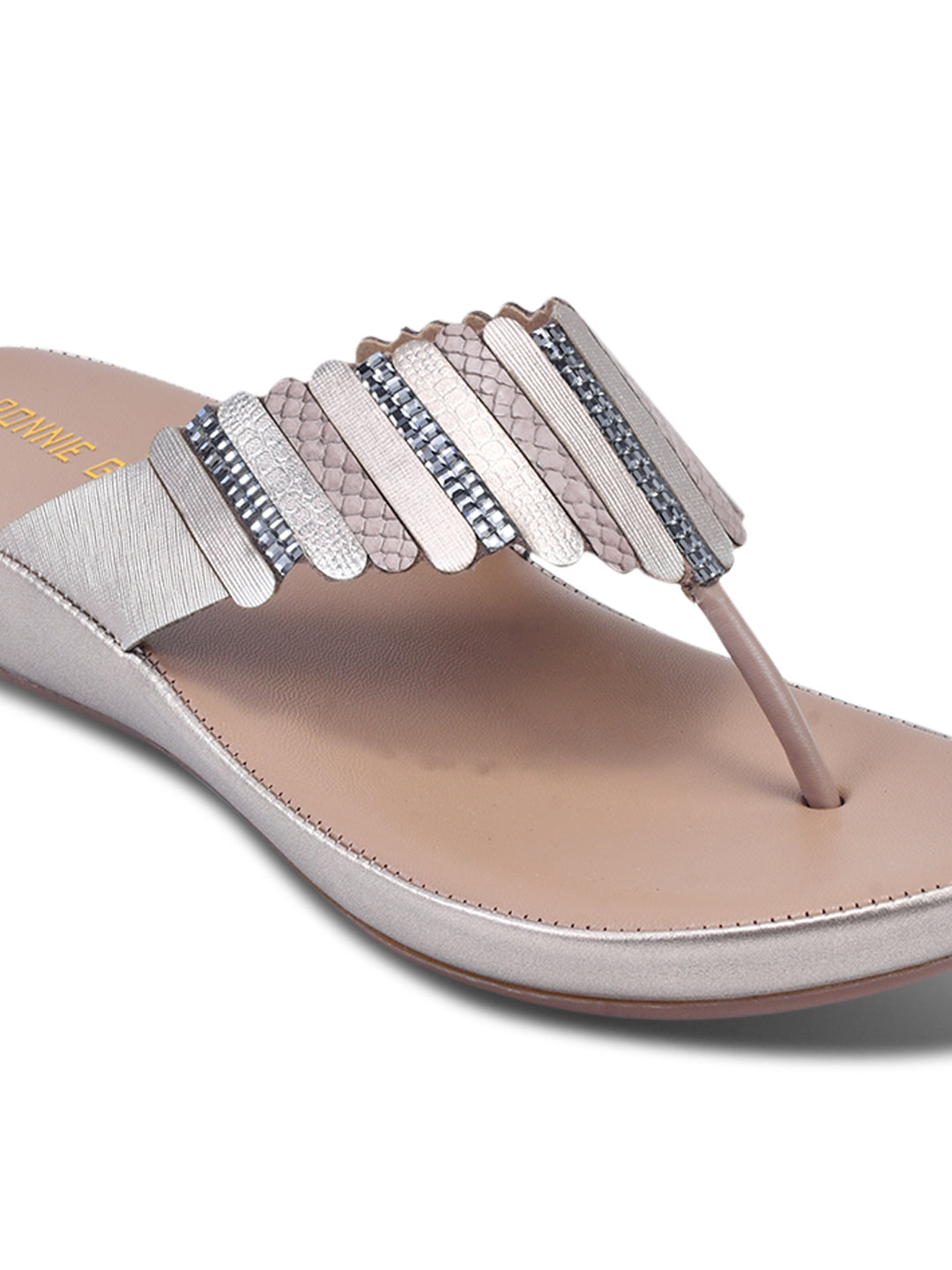 Women, Women Footwear, Grey T-Strap Flats