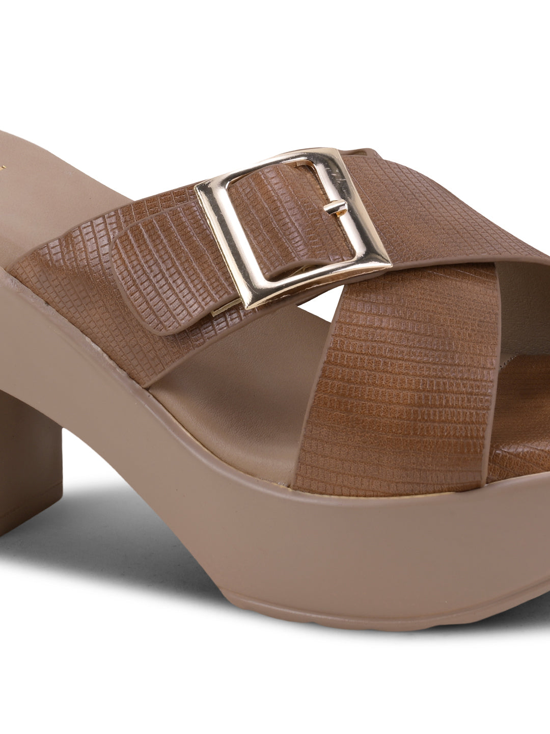 Women Tan Textured Sandals