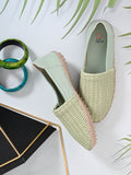 Footwear, Women Footewear, Sea Green Loafers