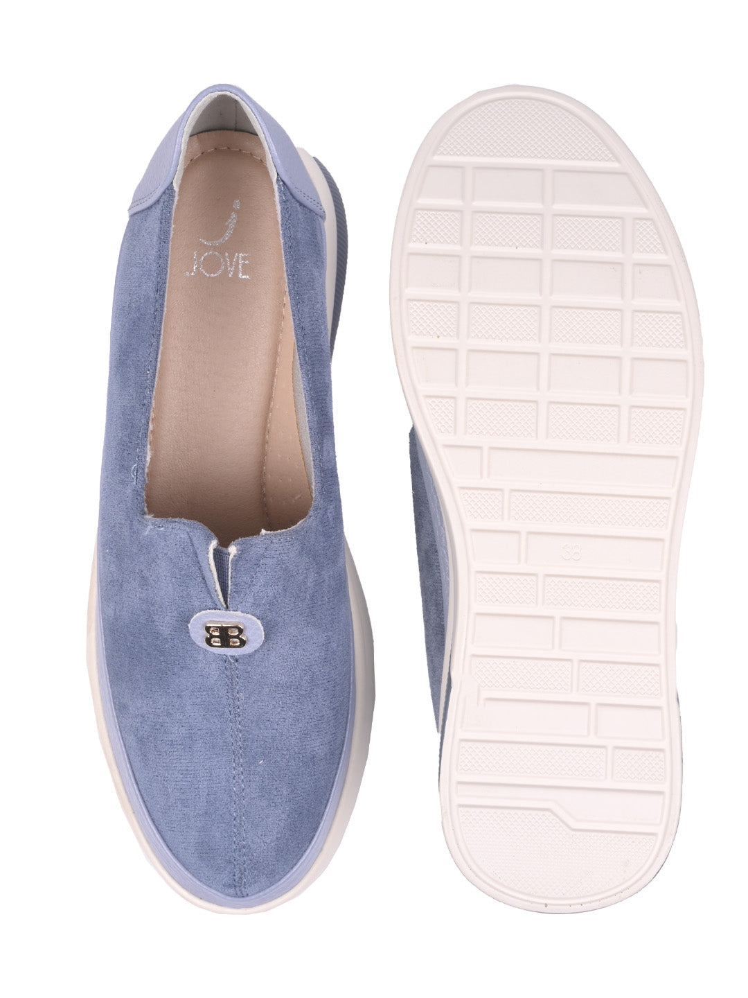 Women, Women Footwear, Blue Loafers