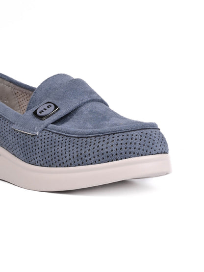 Women Blue Solid Loafers