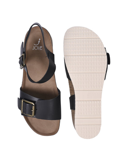 Women, Women Footwear, Black Sandals