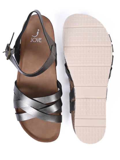 Women, Women Footwear, Grey Sandals