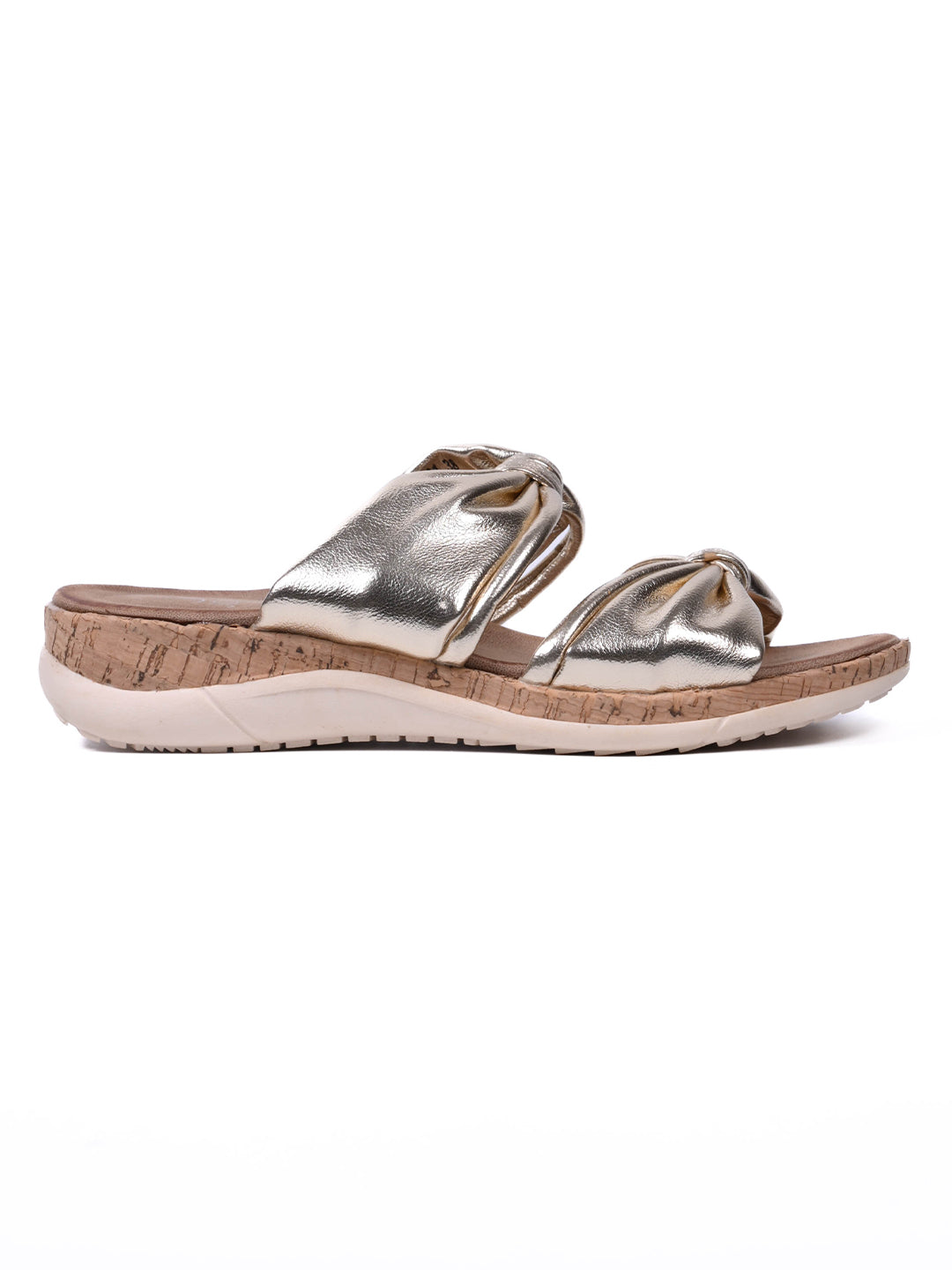 Women, Women Footwear, Gold Sandals