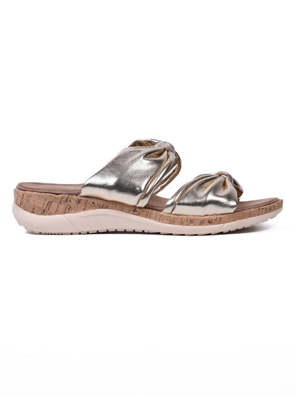 Women, Women Footwear, Gold Sandals