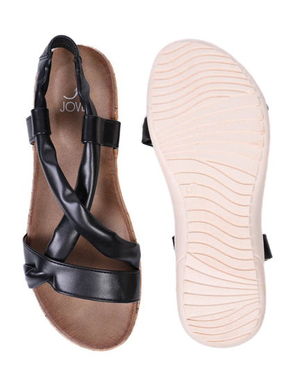 Women, Women Footwear, Black Sandals