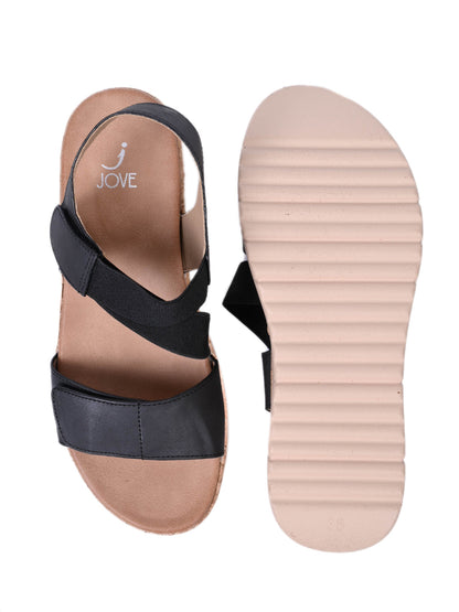 Women, Women Footwear, Black Sandals