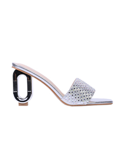 Women, Women Footwear, Silver Sandals