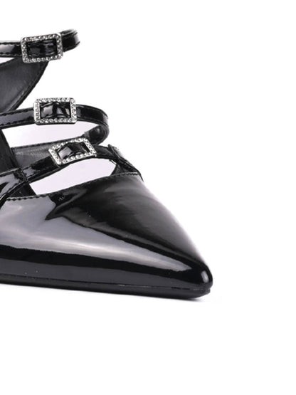 Women Black Solid Pumps