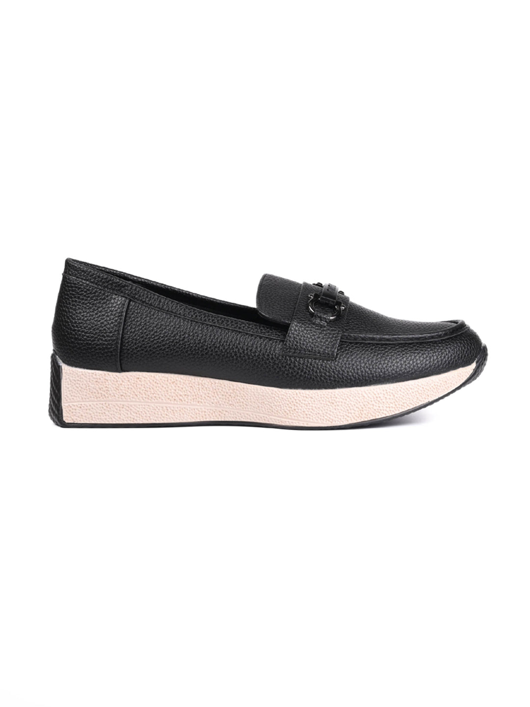 Women, Women Footwear, Black Loafers