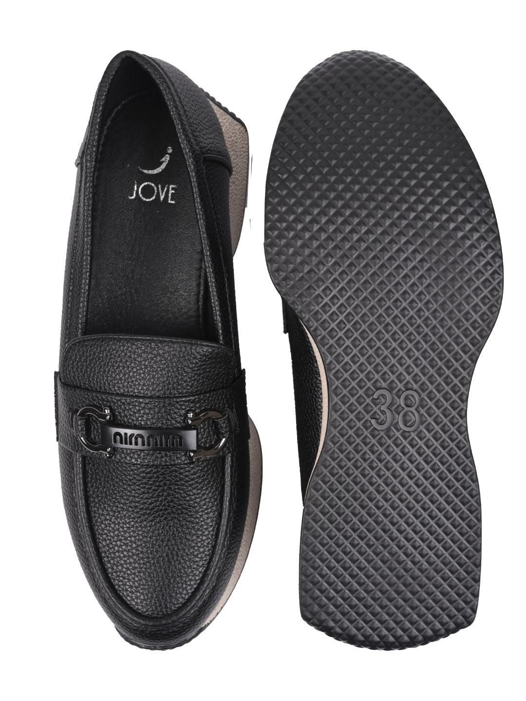 Women, Women Footwear, Black Loafers