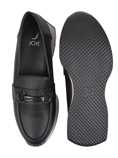 Women, Women Footwear, Black Loafers