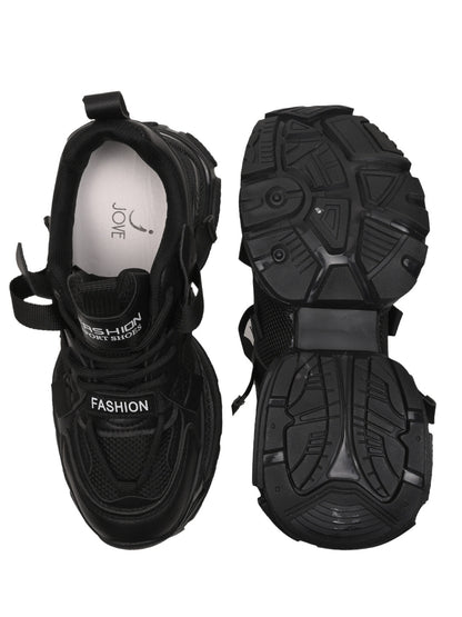 Women, Women Footwear, Black Sneakers
