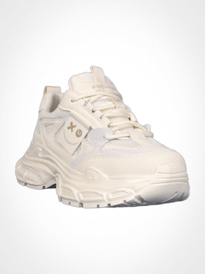 Women, Women Footwear, Beige Sneakers