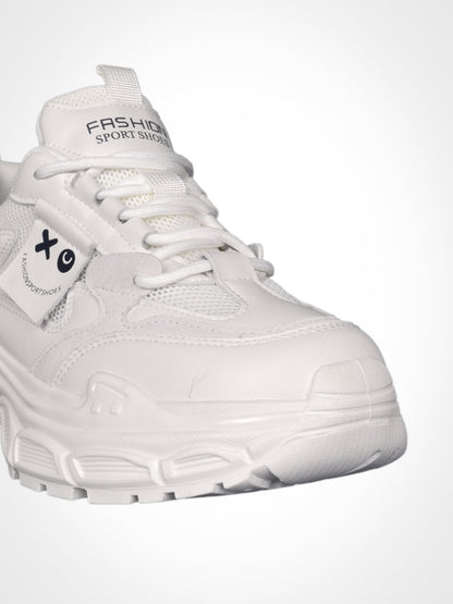 Women White Solid Sneakers