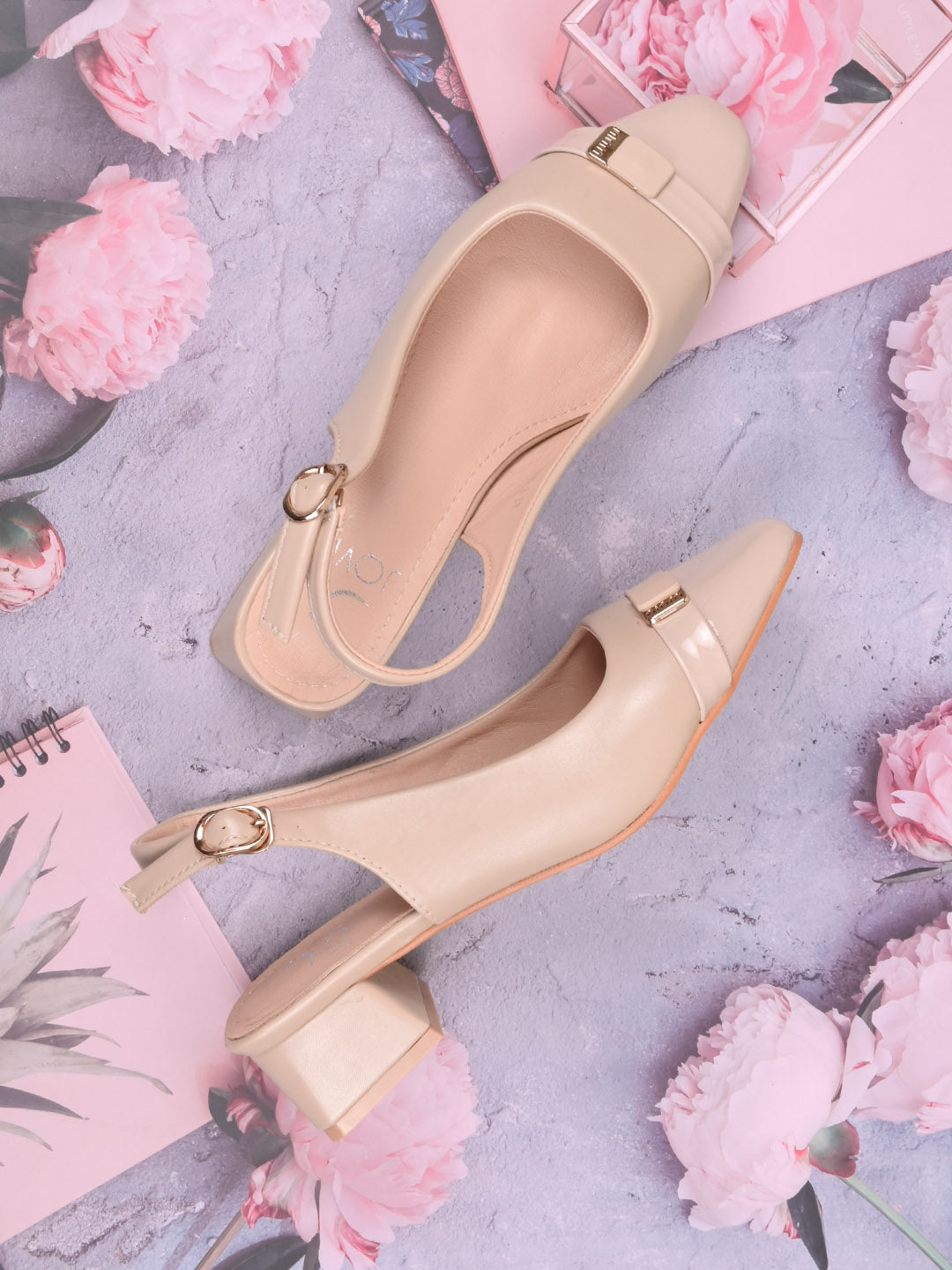 Women, Women Footwear, Beige Pumps