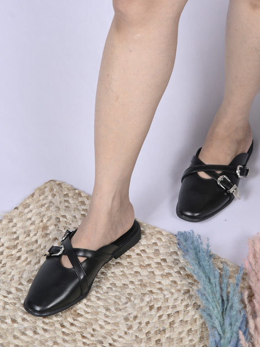 Women, Women Footwear, Black Mules