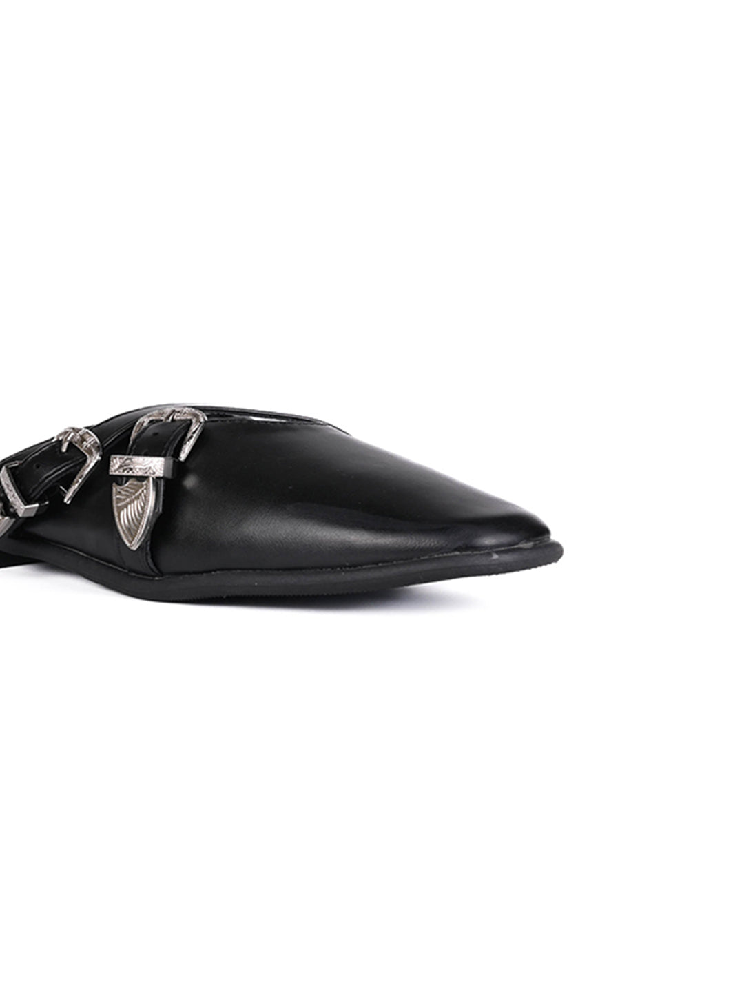 Women Black Solid Mules