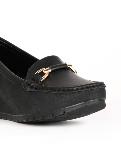 Women, Women Footwear, Black Loafers