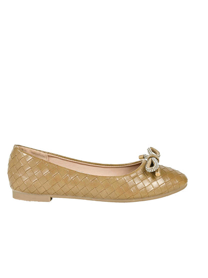 Women, Women Footwear, Khaki Ballerinas