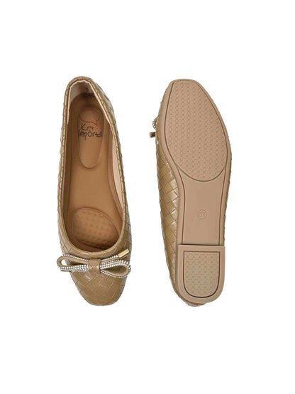 Women, Women Footwear, Khaki Ballerinas