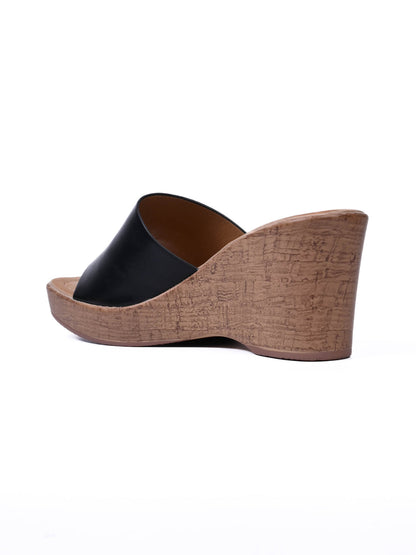 Women, Women Footwear, Black Wedges