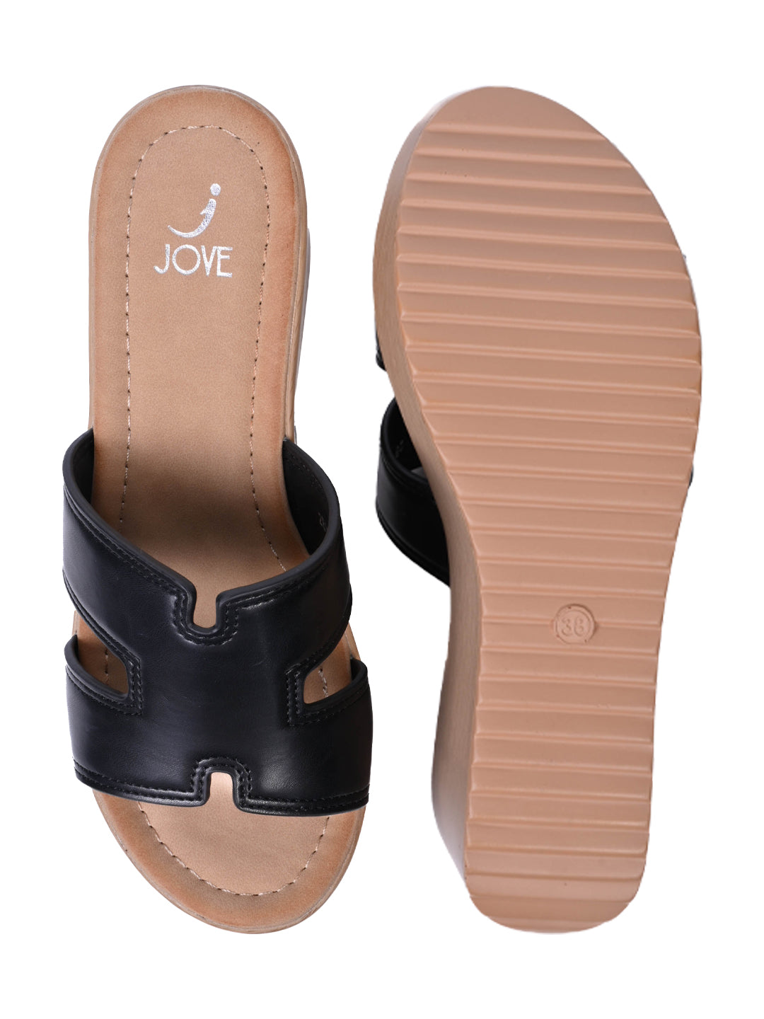 Women, Women Footwear, Black Wedges