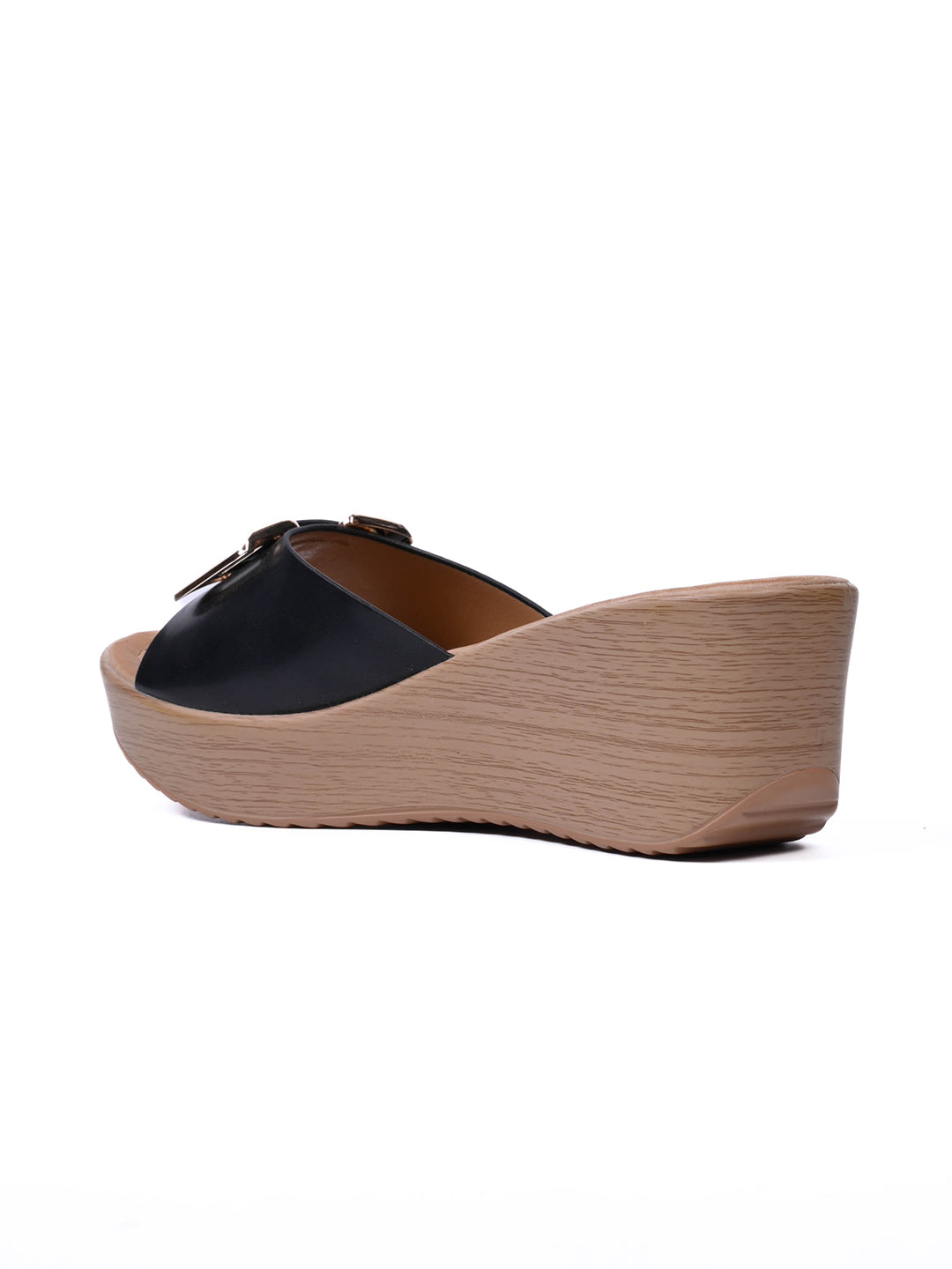 Women, Women Footwear, Black Wedges