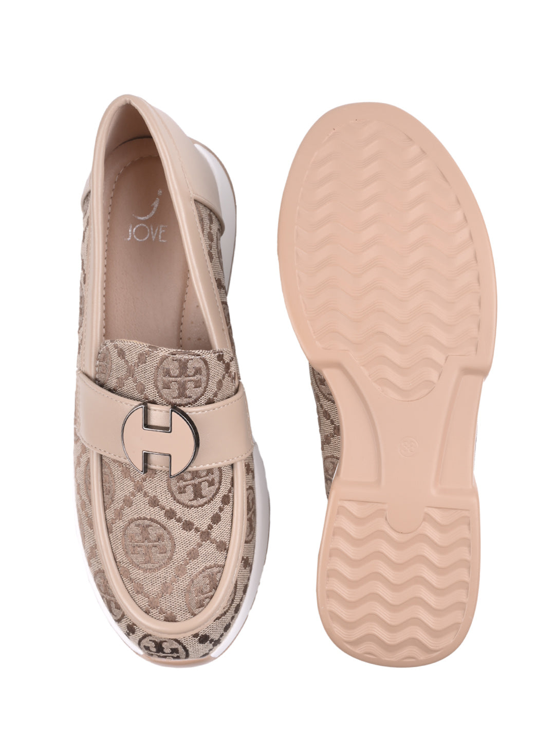 Women, Women Footwear, Beige Loafers