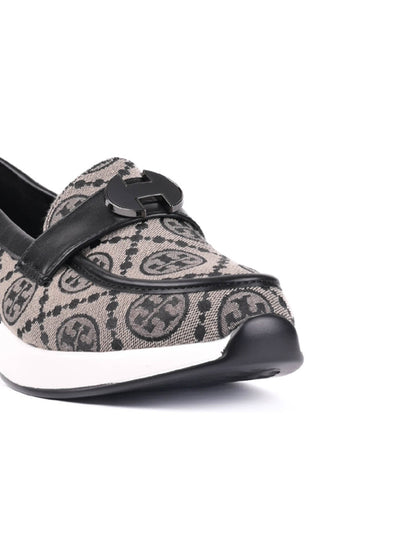 Women Black Printed Loafers