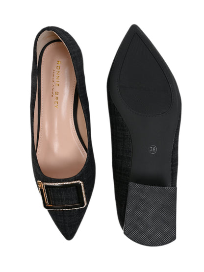 Women, Women Footwear, Black Ballerinas