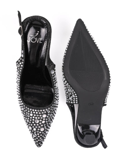 Women, Women Footwear, Black Pumps
