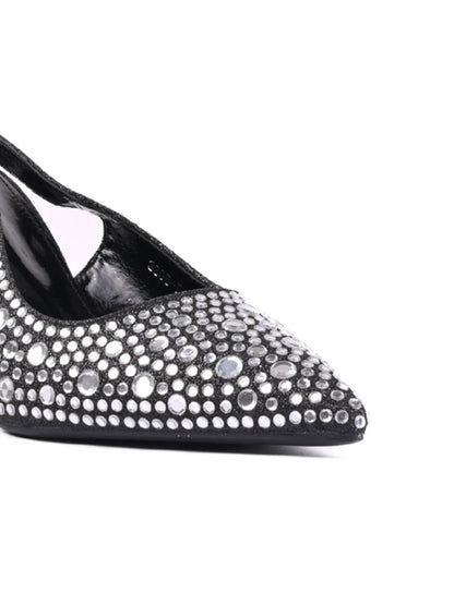 Women Black Embellished Pumps