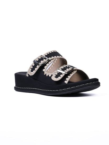 Women, Women Footwear, Black Sandals