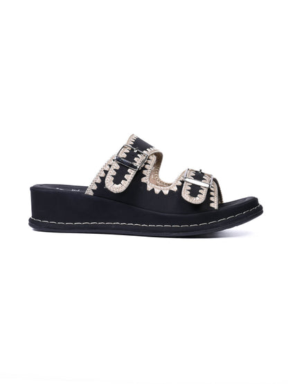 Women, Women Footwear, Black Sandals