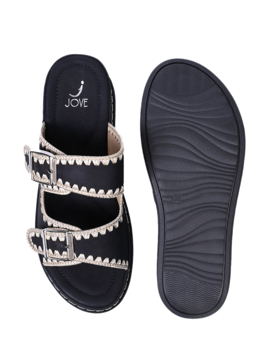 Women, Women Footwear, Black Sandals