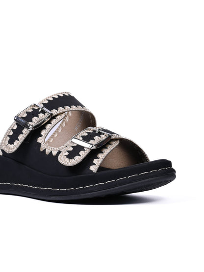 Women, Women Footwear, Black Sandals