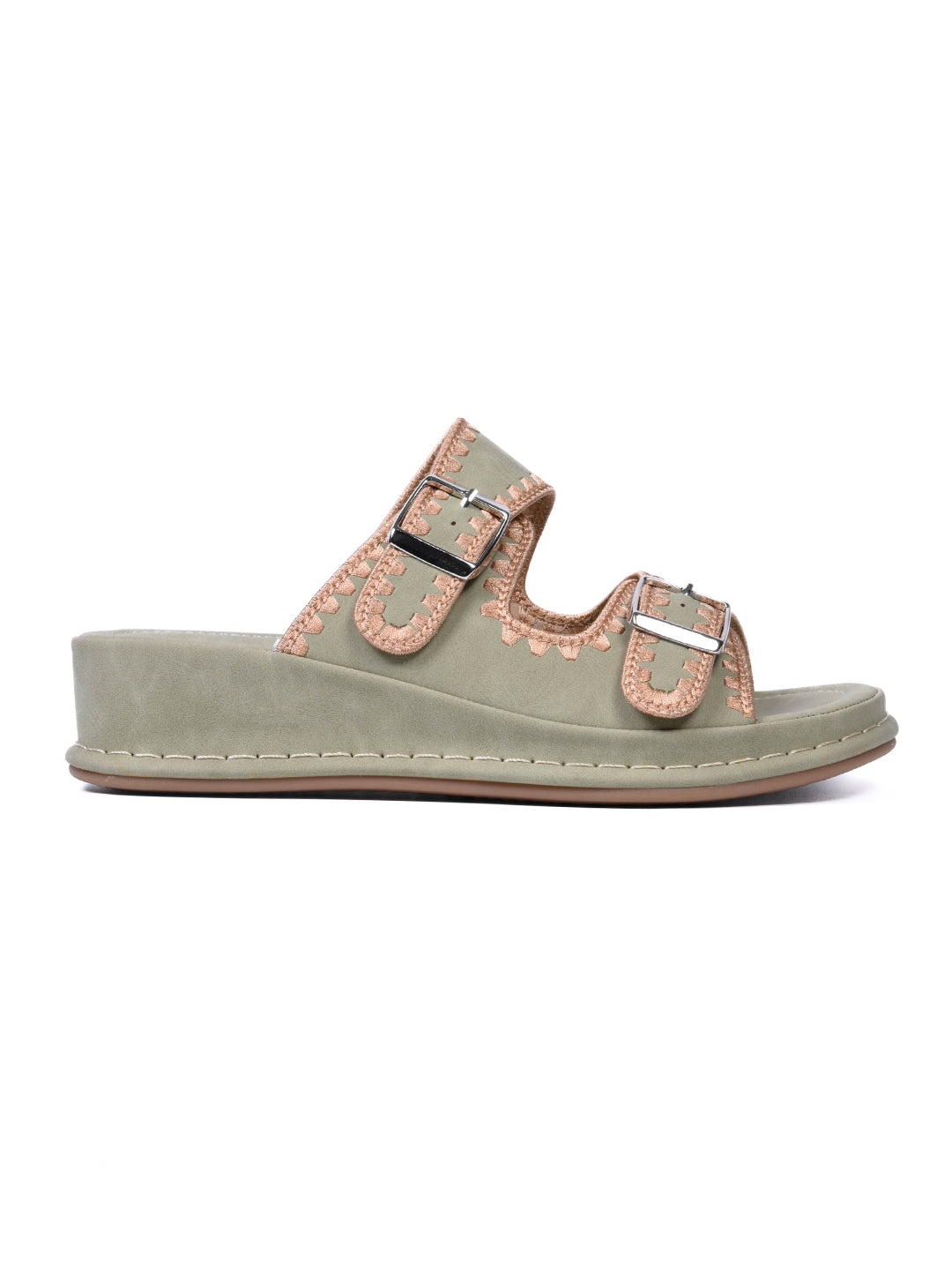Women, Women Footwear, Olive Sandals