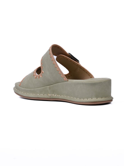 Women, Women Footwear, Olive Sandals