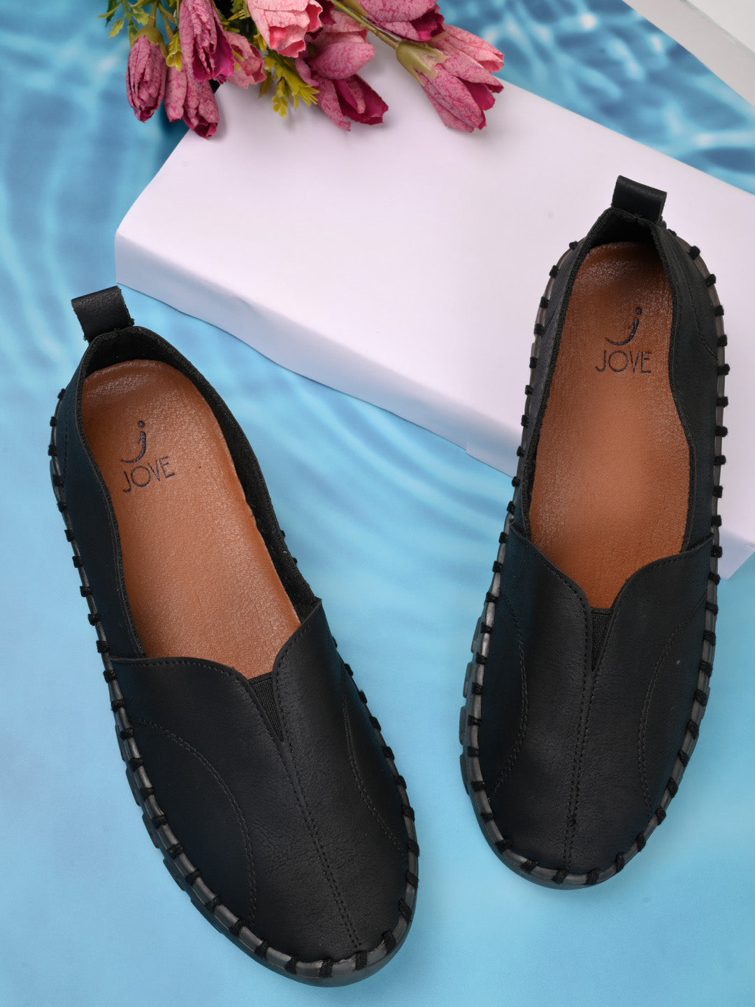 Women, Women Footwear, Black Loafers