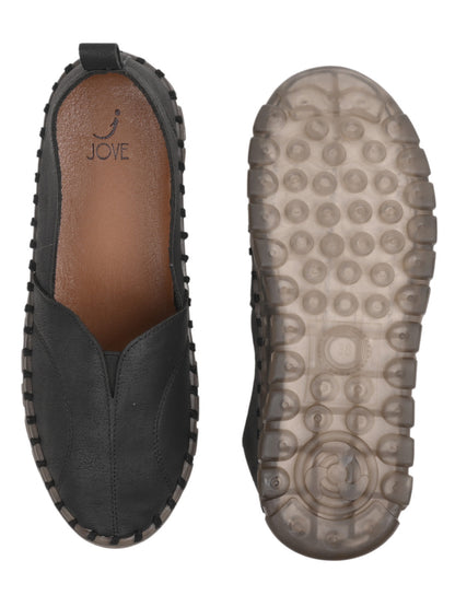 Women, Women Footwear, Black Loafers