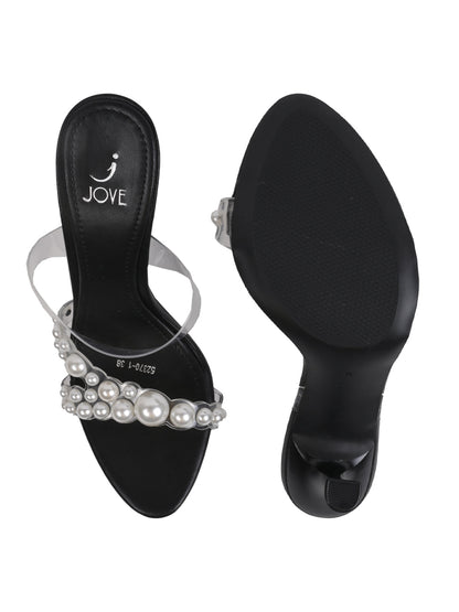 Women, Women Footwear, Black Sandals