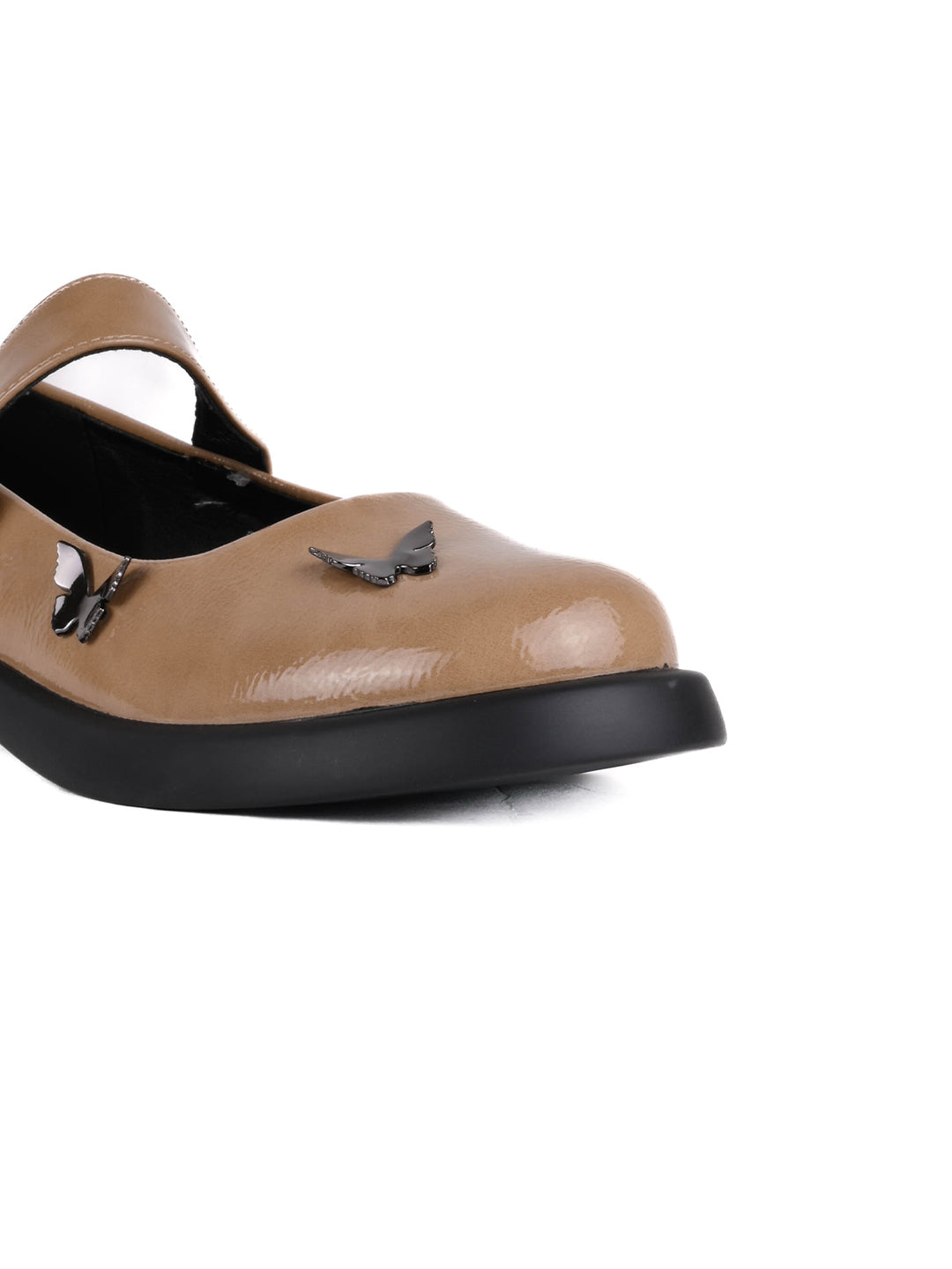 Women Khaki Solid Mary Jane Ballerinas