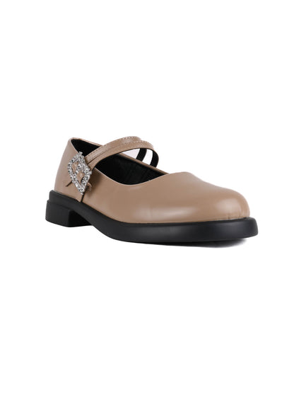 Women, Women Footwear, Khaki Ballerinas